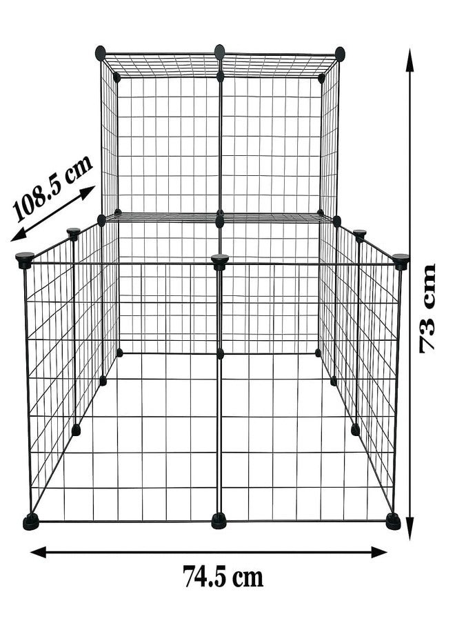 Whitecloud Transforming Homes Modular Pet Playpen for Small Animals Portable Metal Wire Cage Fence for Puppies Rabbits Guinea Enclosure Easy DIY Setup WGO-P05 Black - Image 2